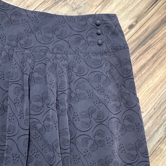 R Purple & Black Pleated Flare Skirt Women’s Size 10 Knee-Length w/ Pockets - Picture 4 of 9